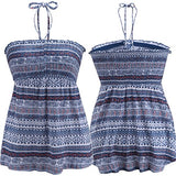 Kmool Women's Sexy Summer Cotton Blend Printing Lace-up Halterneck Tops - Free + Shipping