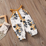 Newborn Baby Girls Round Collar Sleeveless Floral Romper Harem Cropped Pants