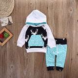 Toddler Infant Baby Boys Deer Long Sleeve Hoodie Tops Sweatsuit Pants Outfit Set