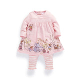 Ferenyi Baby Girls Clothes Suit Cartoon Girl Long-sleeved Dress With Pants Sets