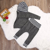 Newborn Baby Boy Girl Warm Hoodie T-shirt Top + Pants Outfits Set Kids Clothes