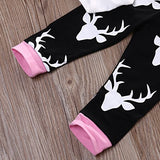 Baby Girls Daddy's Little Girl Long Sleeve Bodysuit and Deer Pants Outfit with Hat