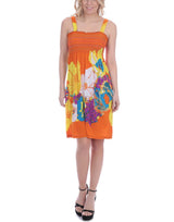 NY Deal Women's Smoked Tube Dress Cover Up, 17-Orange, X-Large - Free + Shipping