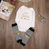 Newborn Baby Boy Girl Romper Tops + Headband+Leg Warmer 3PCS Outfits Set Clothes …