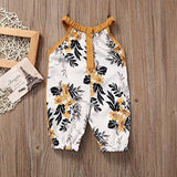 Newborn Baby Girls Round Collar Sleeveless Floral Romper Harem Cropped Pants