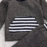 Newborn Baby Boy Girl Warm Hoodie T-shirt Top + Pants Outfits Set Kids Clothes