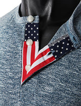 H2H Mens American Flag Henley Short Sleeve Cool tShirts With Button Trim