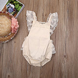 Baby Girls Lovely Ruffle Lace Collar Bodysuit with Headband
