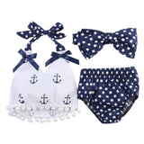 Infant Baby Girls Clothes Anchor Tops+Polka Dot Briefs Outfits Set Sunsuit 0-24M