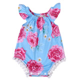 Newborn Baby Girl Clothes Floral Romper Sleeveless Infant Jumpsuit Outfit