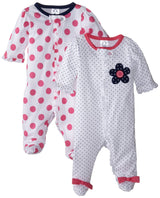 Gerber Baby Girls' 2 Pack Zip Front Sleep 'N Play - Free + Shipping