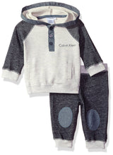 Calvin Klein Baby Boys' Color Block Hooded Pullover with Pants Set