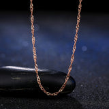 Fashion Women Girl Jewelry Rose Gold Plated Water Wave Ripples Chain Necklace Accessories Wholesale