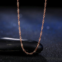 Fashion Women Girl Jewelry Rose Gold Plated Water Wave Ripples Chain Necklace Accessories Wholesale