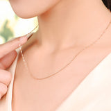 Fashion Women Girl Jewelry Rose Gold Plated Water Wave Ripples Chain Necklace Accessories Wholesale