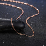 Fashion Women Girl Jewelry Rose Gold Plated Water Wave Ripples Chain Necklace Accessories Wholesale