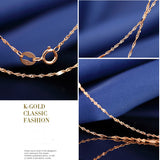 Fashion Women Girl Jewelry Rose Gold Plated Water Wave Ripples Chain Necklace Accessories Wholesale