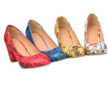 New Fashion Freeshipping  Casual Round toe women shoes  middle thick heel with Print Flower Sexy Shoes Fashion Cool RL775 - Free + Shipping