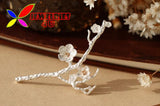 Newest Fashion Designer Elegant Silver Plum blossom Flower Branches Brooches Pins Accessories For Women alfileres broches - Free + Shipping