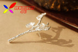 Newest Fashion Designer Elegant Silver Plum blossom Flower Branches Brooches Pins Accessories For Women alfileres broches - Free + Shipping