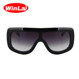 WINLA Newest Unique Women Sunglasses Square Glasses Vintage Big Frame Sun Glasses Acetate Shades Gradient Eyeglasses UV400
