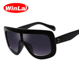 WINLA Newest Unique Women Sunglasses Square Glasses Vintage Big Frame Sun Glasses Acetate Shades Gradient Eyeglasses UV400