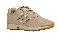 Womens Adidas originals zx flux, Swarovski Adidas shoes, womens Adidas, Gold sneakers, gold adidas, bling adidas, Adidas originals, blinged