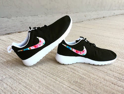 Nike Roshe Run Floral - Girls/Womens Floral Nike Roshe  - Custom Nike Black Roshe Tropical Floral V1 - Floral Nike Shoes - Custom Nike Shoes