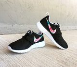 Nike Roshe Run Floral - Girls/Womens Floral Nike Roshe  - Custom Nike Black Roshe Tropical Floral V1 - Floral Nike Shoes - Custom Nike Shoes