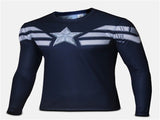 2016 high quality compression long sleeve T-shirt superman, batman, spiderman/captain America fitness  t-shirts men T-shirt