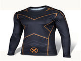 2016 high quality compression long sleeve T-shirt superman, batman, spiderman/captain America fitness  t-shirts men T-shirt