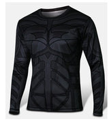 Marvel Super Heroes Avenger Batman T shirt Men Compression Armour Base Layer Long Sleeve Thermal Under Top Fitness XS-8XL