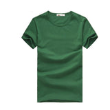 2016 Free Shipping new  Slim dark green red orange blue gray black  white T shirts Slim Fit Short Sleeve T-shirt  6 size S-XXXL