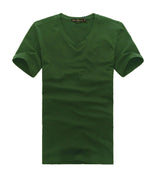 2016 Free Shipping new  Slim dark green red orange blue gray black  white T shirts Slim Fit Short Sleeve T-shirt  6 size S-XXXL