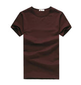 2016 Free Shipping new  Slim dark green red orange blue gray black  white T shirts Slim Fit Short Sleeve T-shirt  6 size S-XXXL