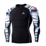 Men MMA Compression Shirts Rashguard Fitness Long Sleeves Base Layer Skin Tight Weight Lifting Men T Shirts 22