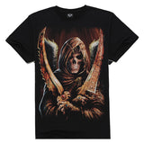2016 Summer Men Fashion O-neck Casual Skull Wolf 3D Print T Shirt M-XXXL Cotton Short Sleeve T-shirt