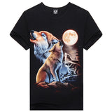 2016 Summer Men Fashion O-neck Casual Skull Wolf 3D Print T Shirt M-XXXL Cotton Short Sleeve T-shirt