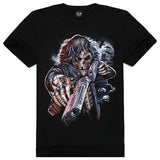 2016 Summer Men Fashion O-neck Casual Skull Wolf 3D Print T Shirt M-XXXL Cotton Short Sleeve T-shirt