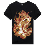 2016 Summer Men Fashion O-neck Casual Skull Wolf 3D Print T Shirt M-XXXL Cotton Short Sleeve T-shirt