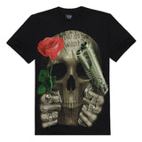 2016 Summer Men Fashion O-neck Casual Skull Wolf 3D Print T Shirt M-XXXL Cotton Short Sleeve T-shirt