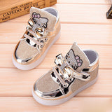 cute cartoon lightning baby shoes hello kitty flash solid shoes for 9M-6yrs baby newborn infantil outdoor causal shoes hot sale
