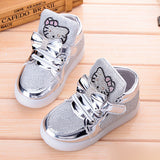 cute cartoon lightning baby shoes hello kitty flash solid shoes for 9M-6yrs baby newborn infantil outdoor causal shoes hot sale