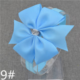 2016 Brand New Baby Silver Bow Headband Hair Bowknot Headbands Girls Bows Headband Toddler Headwear Infant Hair Accessories