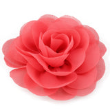 Retail 8.5cm Newborn Chiffon Petals Poppy Flower Hair Clips Rolled Rose Fabric Hair Flowers For Baby Girls Hair Accessories