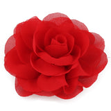Retail 8.5cm Newborn Chiffon Petals Poppy Flower Hair Clips Rolled Rose Fabric Hair Flowers For Baby Girls Hair Accessories