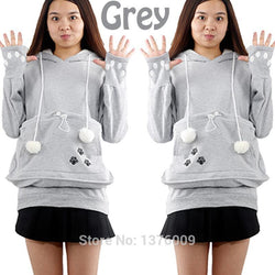 Cat Hoodie Sweatshirts With Cuddle Pouch Dog Pet Hoodies For Casual Kangaroo Pullovers With Ears