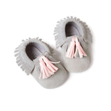 Baby Moccasins Shoes Baby Soft PU Leather Tassel Girls Bow Moccs Moccasin Bow First Walkers