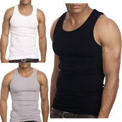 2015 Muscle Men Top Quality Premium Cotton A Shirt Wife Beater Ribbed Tank Top