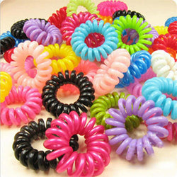20pcs/lot Telephone Wire Line Cord Invisi Traceless Hair Ring Gum Colored Elastic Hair Band For Girl Hair Scrunchy Children's